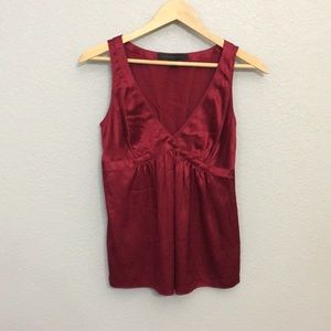 Express red silk top
